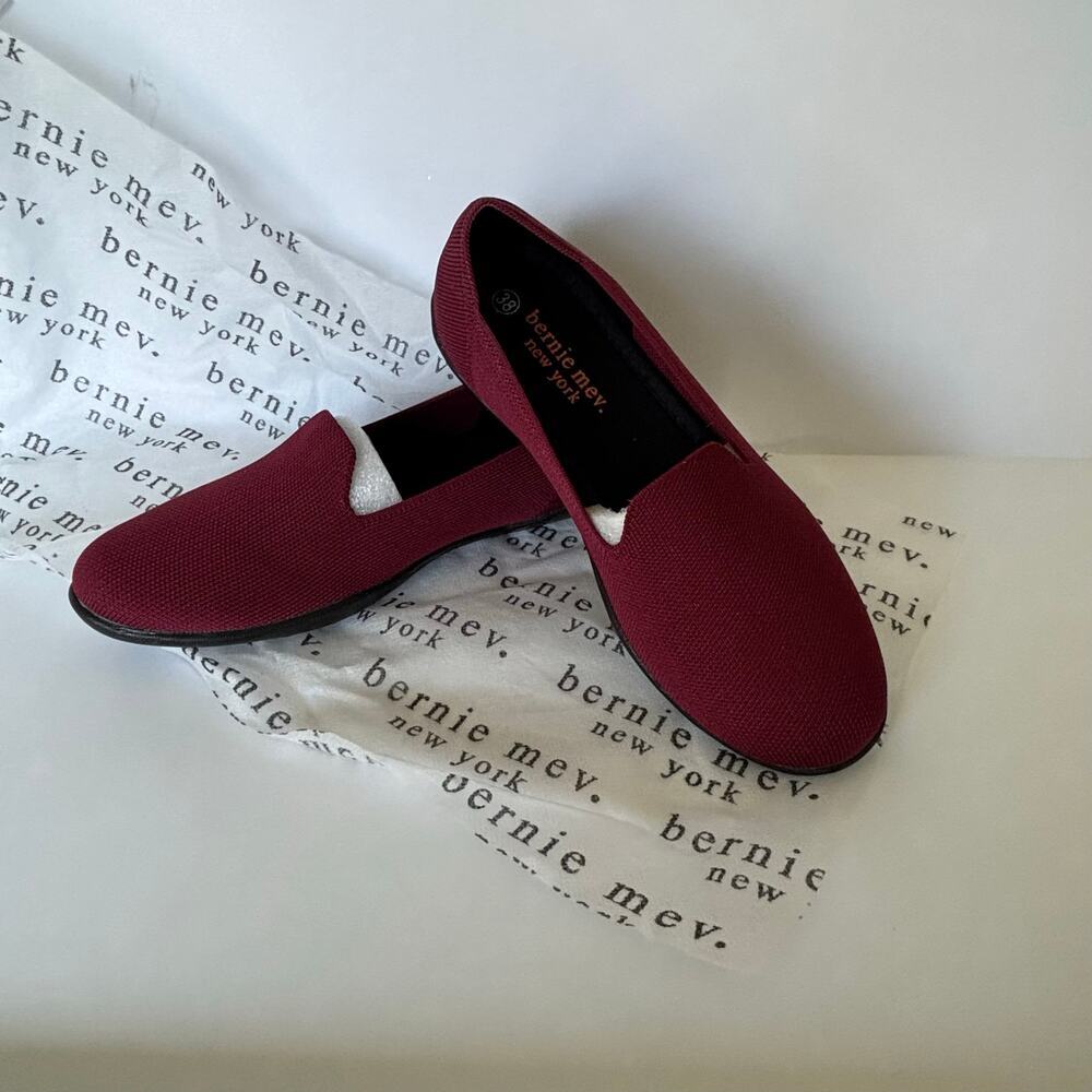 Bernie Mev New York Burgundy Slip-On Flats – Size 38